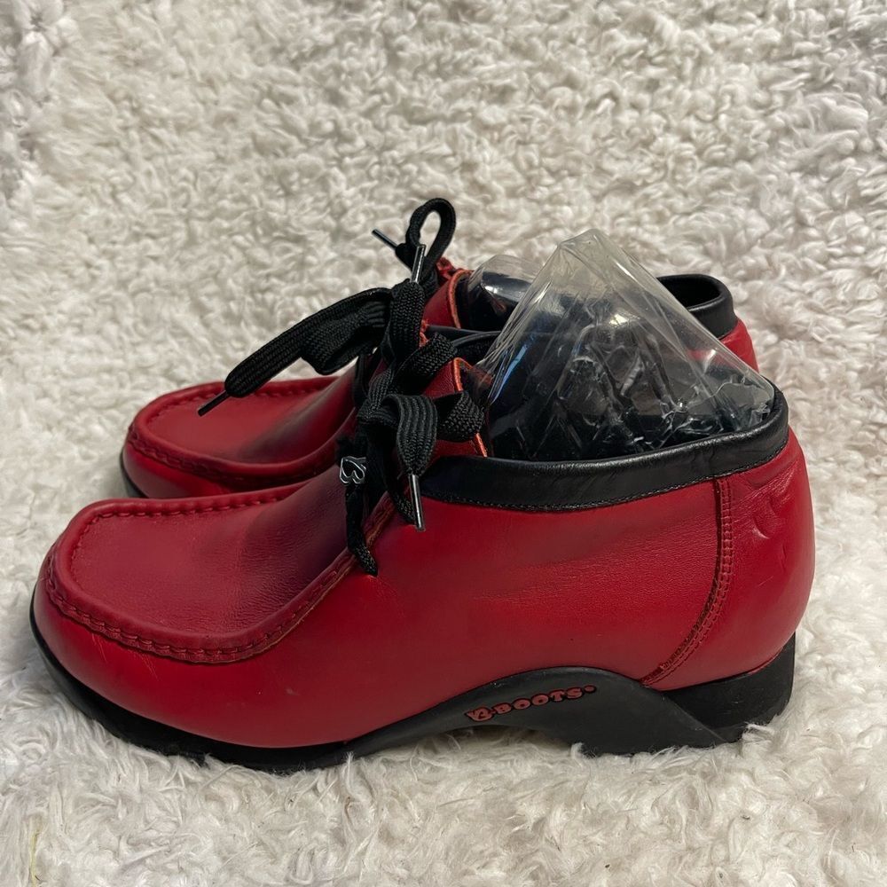 Buffalino B-Boots Men's Leather Red & black trim lace up boots rubber soles SZ11